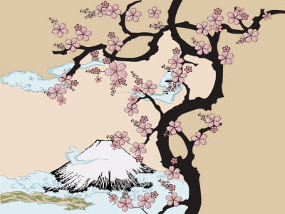 Fototapete Sakura-Baum