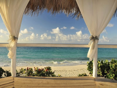 Fototapete Veranda mit Meerblick