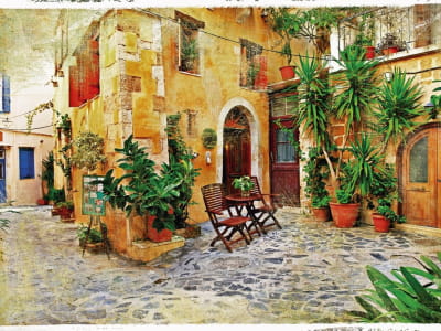 Fototapete Griechischer Innenhof, Chania
