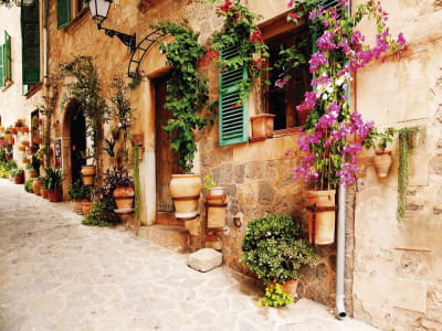 Fototapete Blumenstraße in Spanien