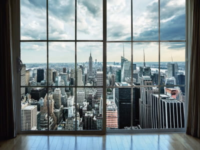 Fototapete Fenster mit Blick auf Manhattan