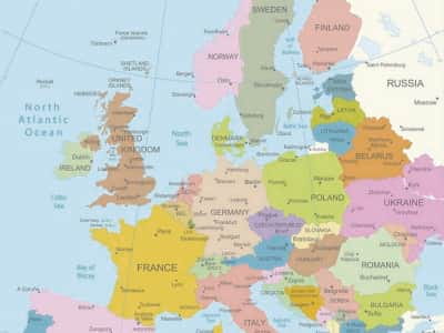 Fototapete Eine Karte von Europa