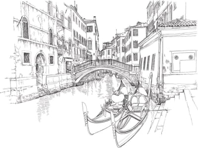 Fototapete Venedig, Zeichnung