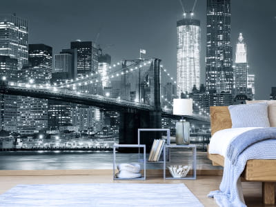 Fototapete Brooklyn Bridge schwarz und weiß