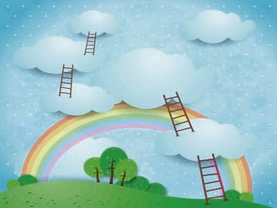 Fototapete Treppe zu den Wolken