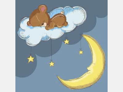 Fototapete Teddybär auf einer Wolke