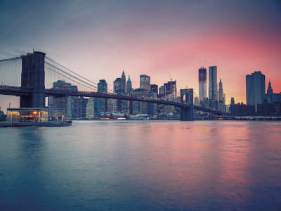 Fototapete Rosafarbener Sonnenuntergang in New York