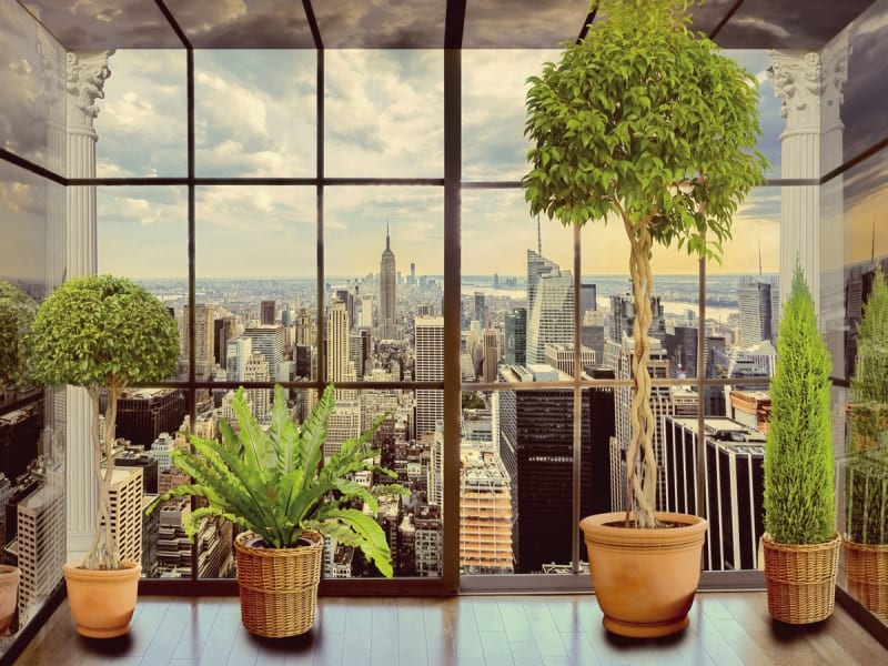 Fototapeta Fenster mit Blick auf New York