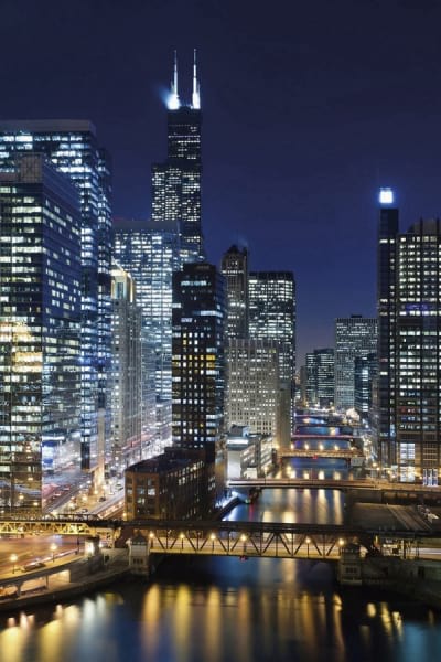 Fototapeta Chicago bei Nacht