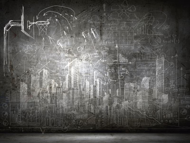 Fototapeta Zeichnungen an der Wand