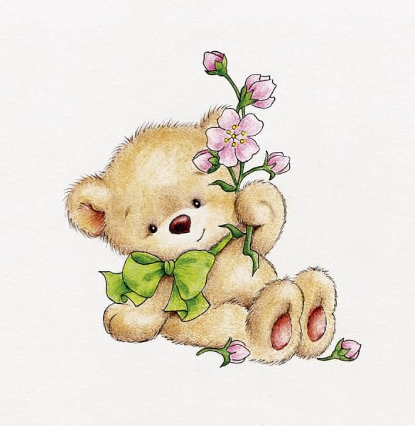 Fototapeta Teddybär mit einer Blume