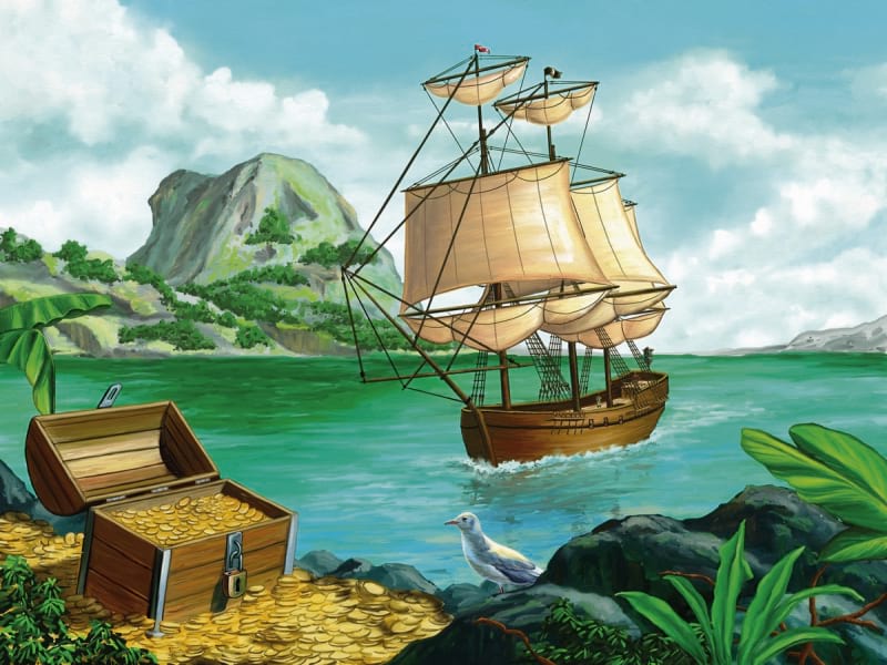 Fototapeta Schiff auf der Schatzinsel