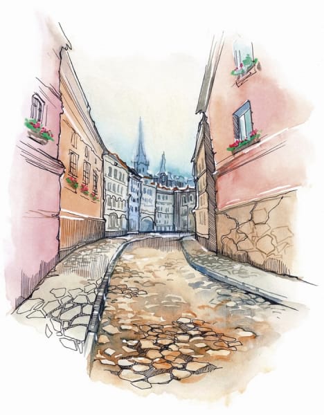 Fototapeta Malerische ruhige Straße