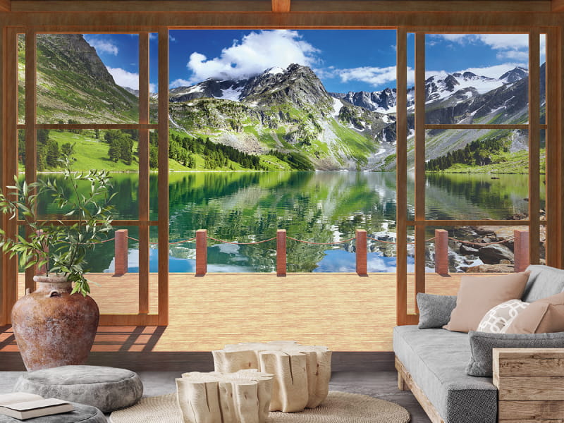 Fototapeta Bergsee we wnętrzu salonu
