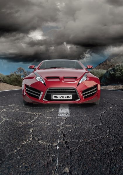 Fototapeta Schönes rotes Auto
