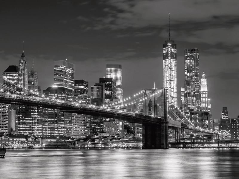 Fototapeta Schwarz-weiße Brücke in New York