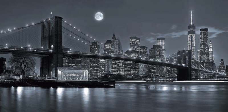 Fototapeta  Mond über New York bei Nacht