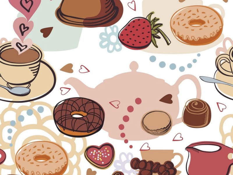 Fototapeta Kaffee und Süßigkeiten