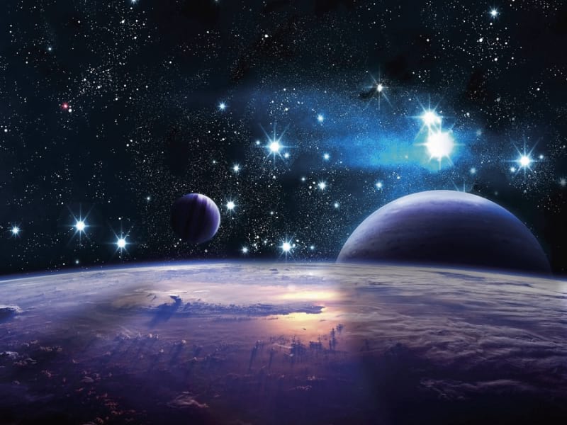 Fototapeta Planeten und Sterne