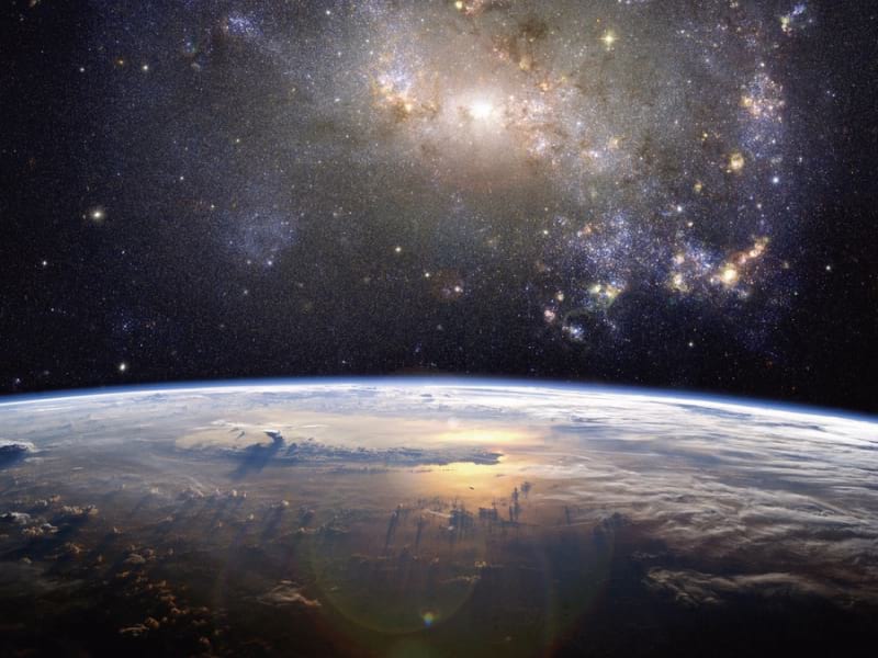 Fototapeta Flug über den Planeten