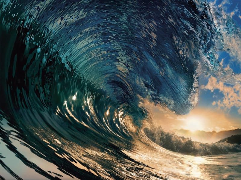 Fototapeta Eine große Welle
