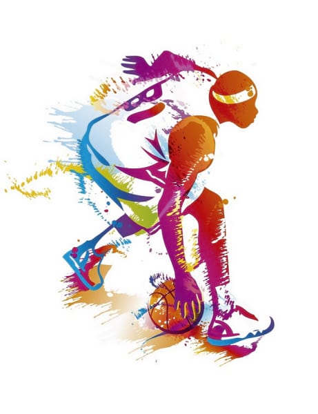 Fototapeta Zeichnung eines Basketballspielers