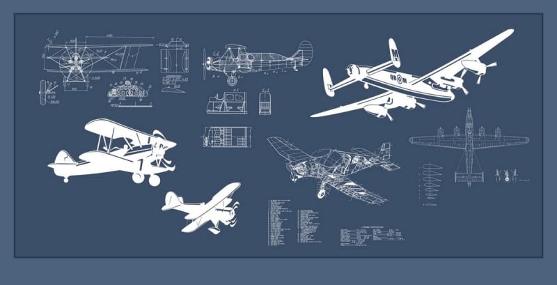 Fototapeta Flugzeugzeichnung