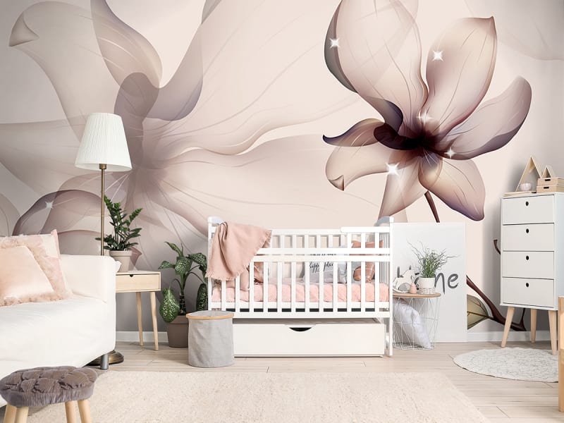 Fototapeta Magnoliengrafiken we wnętrzu pokoju dziecka