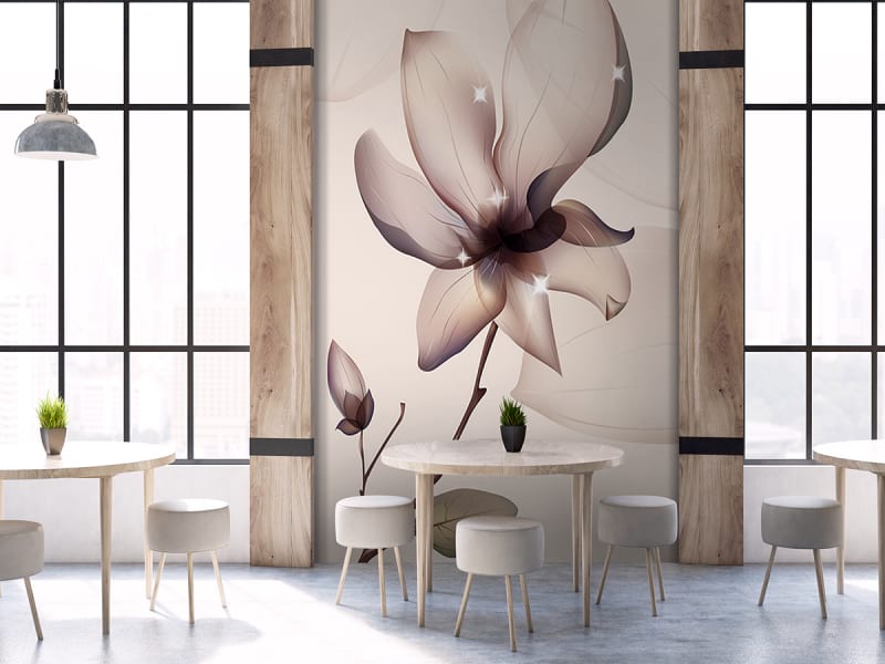 Fototapeta Magnoliengrafiken we wnętrzu kawiarni