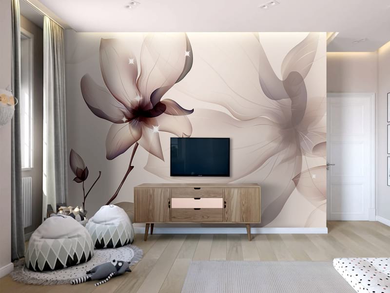 Fototapeta Magnoliengrafiken we wnętrzu pokoju nastolatka