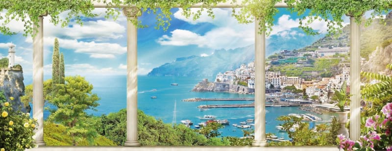 Fototapeta Stadt an der Küste Italiens