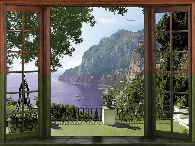 Fototapeta Fenster mit Blick auf die Natur