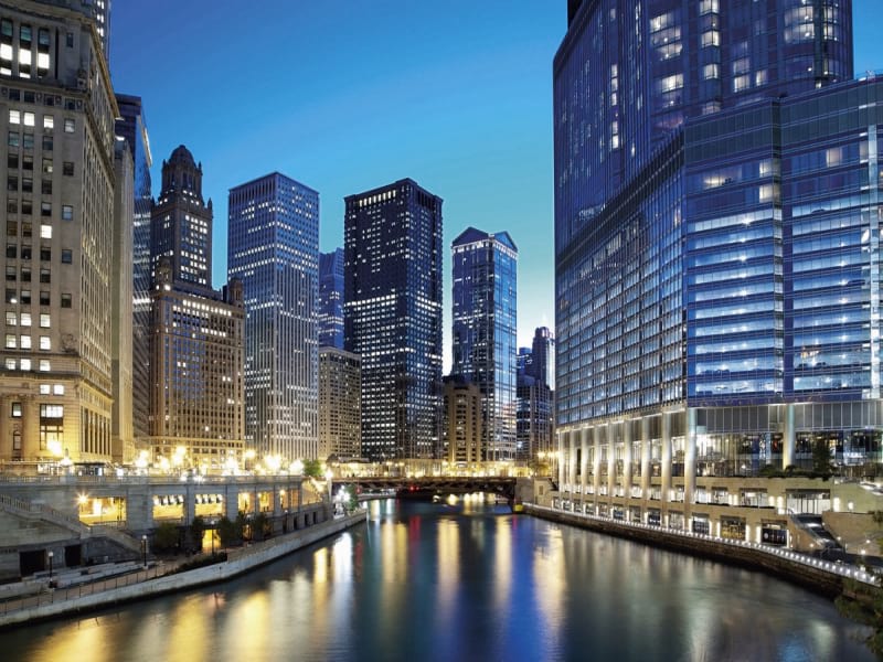 Fototapeta Abendlichter von Chicago