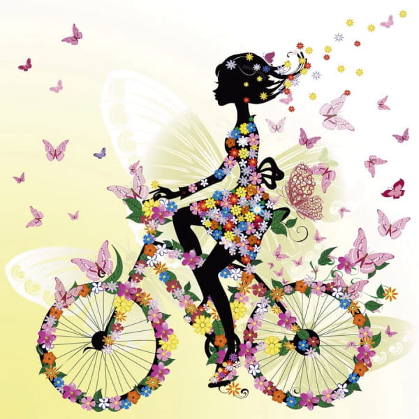 Fototapeta Mädchen auf einem Fahrrad