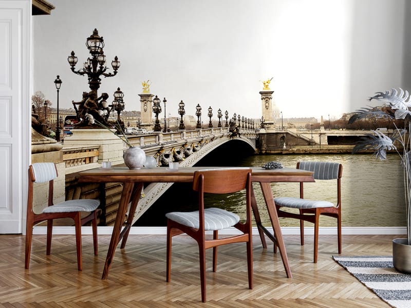 Fototapeta Brücke mit Laternen in Paris we wnętrzu kuchni