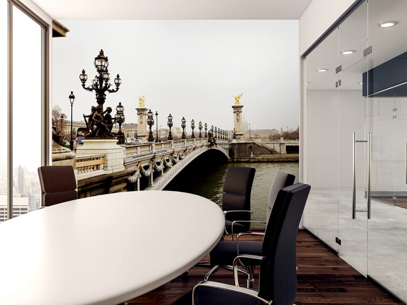 Fototapeta Brücke mit Laternen in Paris we wnętrzu biura