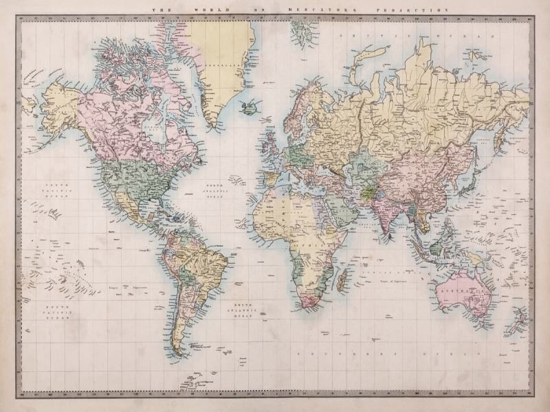 Fototapeta Alte politische Weltkarte