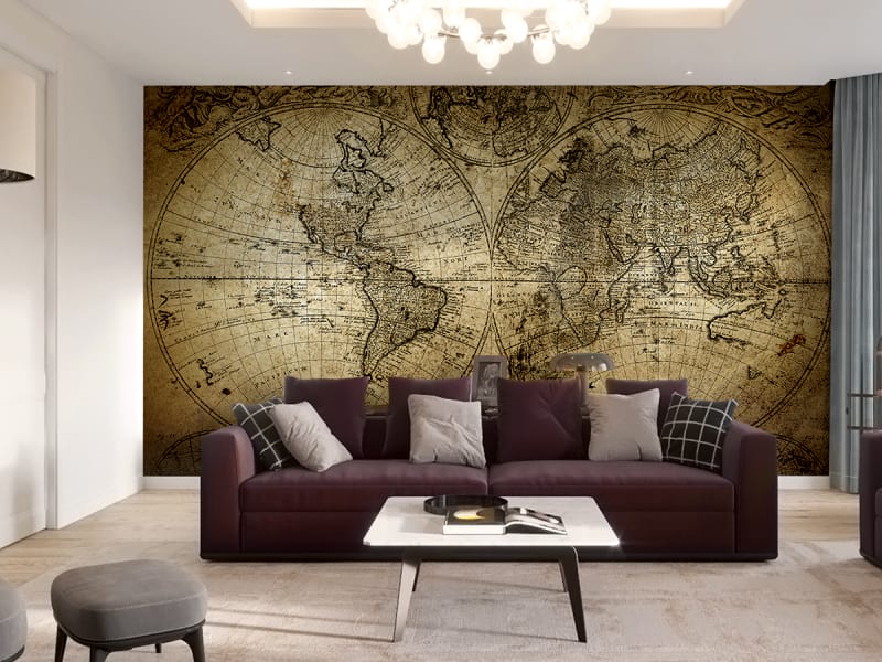 Fototapeta Mittelalterliche Weltkarte we wnętrzu salonu