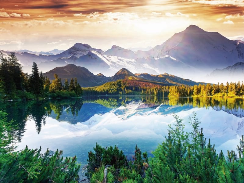 Fototapeta Spiegelsee in den Bergen