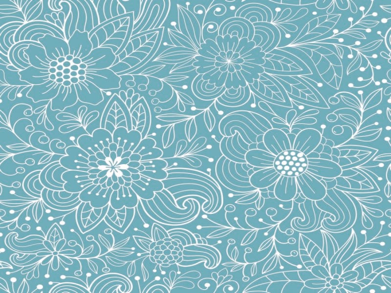 Fototapeta Türkisfarbenes Blumenmuster