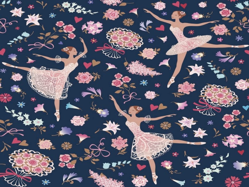 Fototapeta Tanzende Ballerinas und Blumen