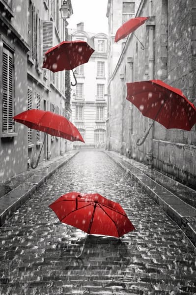Fototapeta Rote Regenschirme