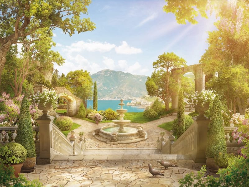 Fototapeta Brunnen im Garten