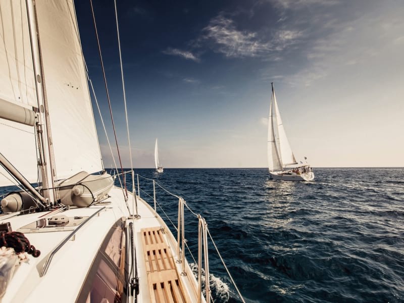 Fototapeta Weiße Yachten