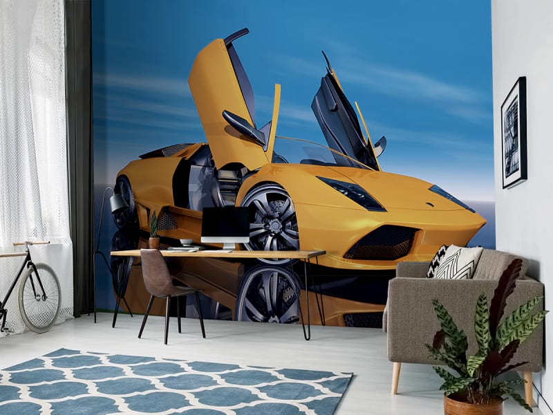 Fototapeta Lamborghini Murcelago we wnętrzu pokoju nastolatka