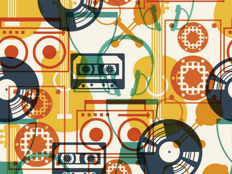 Fototapeta Musik und Kassetten