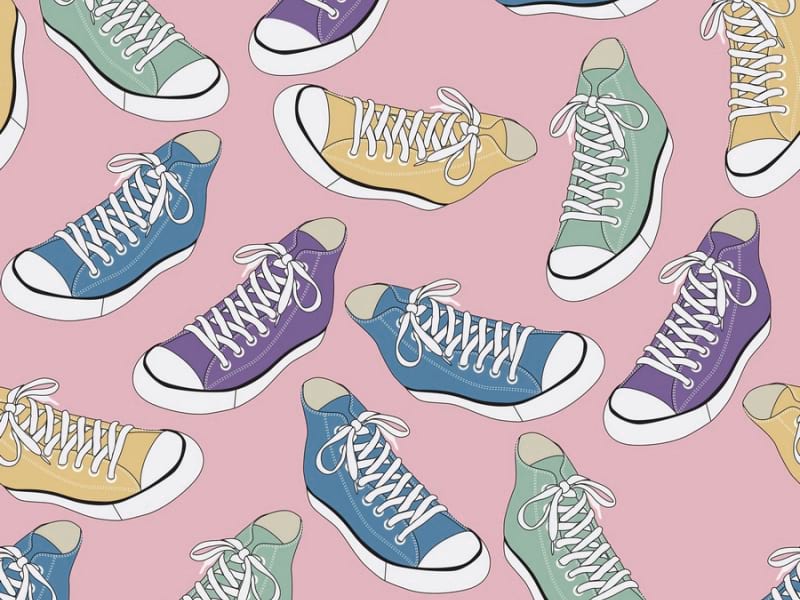 Fototapeta Turnschuhe auf rosa Hintergrund