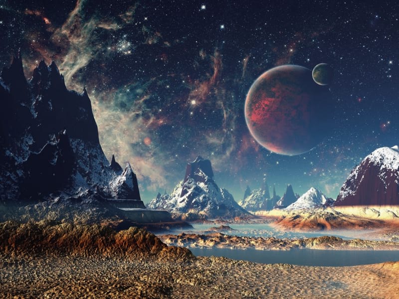 Fototapeta Roter Mond am Himmel
