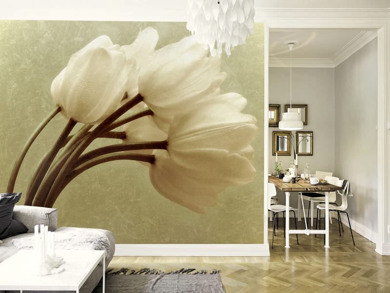 Fototapeta Zarte Tulpen we wnętrzu kuchni