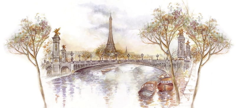 Fototapeta Aquarelllandschaft von Paris